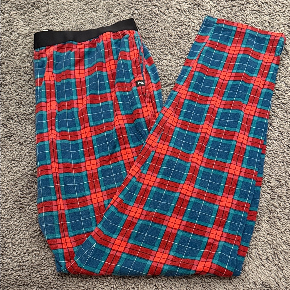 MeUndies Red and Blue/Green Plaid Lounge Pants